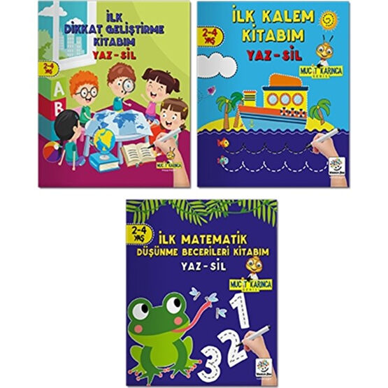 2-4 Yaş Evde Etkinlik Seti - Mucit Karınca Serisi Yaz-Sil Kitaplar Zeka Geliştirici Kitaplar Fiyatı