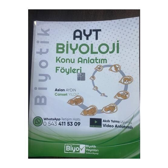 2023 AYT Biyoloji Konu Anlatım Föyleri Biyotik Yayınları YKS Fiyatı