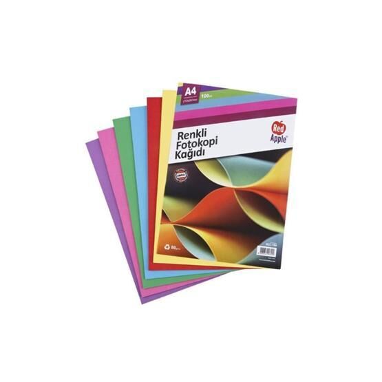 3A A4 5 Renk 100'lü Renkli Fotokopi Kağıdı