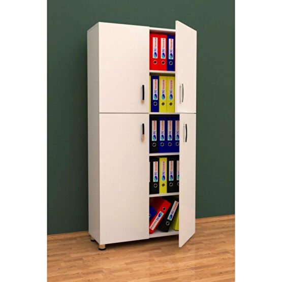 3g Tasarım 4 Kapaklı Ofis Dolabı, Dosya ve Evrak Dolabı - Beyaz - 90 x 37 x 190 cm Evrak Dolabı Fiyatı
