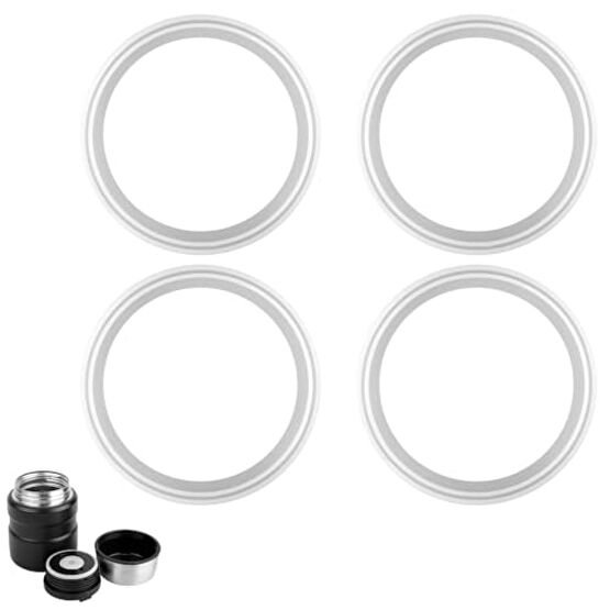 4pcs Replacement Rubber Gaskets Compatible for Thermos Stainless King 16 & 24 Ounce, Silicone Ring Seal Parts O-Ring Parts Compatible for Thermos Stainless King Food Jar BPA Free Accessories Düdüklü Tencereler Fiyatı