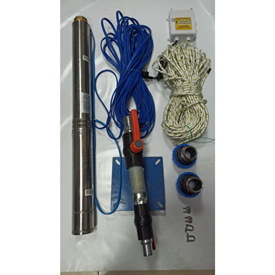 4Sdm4/10 1 Hp Alarko 45 Mt Yassı Kablolu Ve Panolu 90 Mt Halatlı Cıft Vanalı Akıtma Baslıklı Monofaze Takım Dalgıc Pompa Dalgıç Pompası Fiyatı