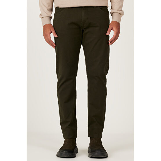 AC&Co / Altınyıldız Classics Erkek Haki Slim Fit Dar Kesim 5 Cep Pamuklu Kanvas Esnek Chino Pantolon 46 Beden Kadın Pantolon Fiyatı