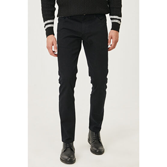 AC&Co / Altınyıldız Classics Erkek Siyah Slim Fit Dar Kesim 5 Cep Pamuklu Kanvas Esnek Chino Pantolon 54 Beden Kadın Pantolon Fiyatı