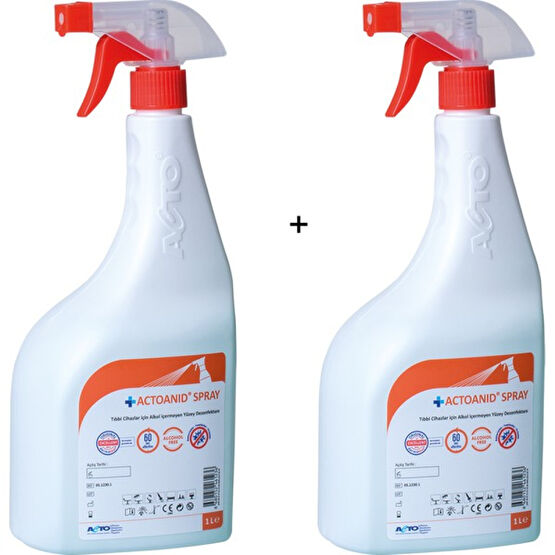 Actoanıd® Spray Tıbbi Cihazlar Için Dezenfektan 1 Lt x 2 Hijyen ve Temizlik Fiyatı