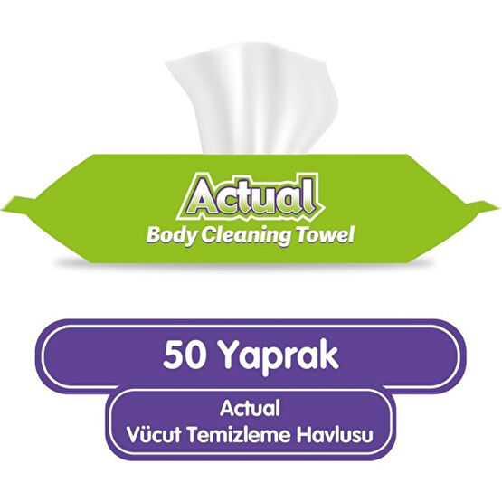 Actual Vücut Temizleme Havlusu 50'li Hasta Bezleri ve Temizliği Fiyatı