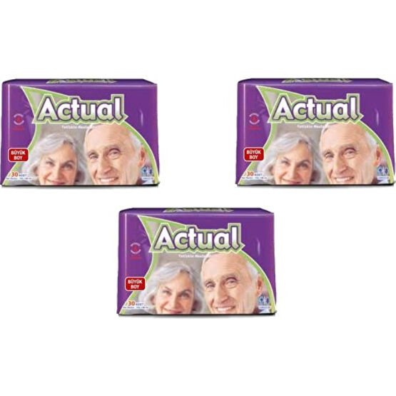 Actual Yetişkin Hasta Bezi Large 3x30 90 adet - L Hasta Bezleri ve Temizliği Fiyatı