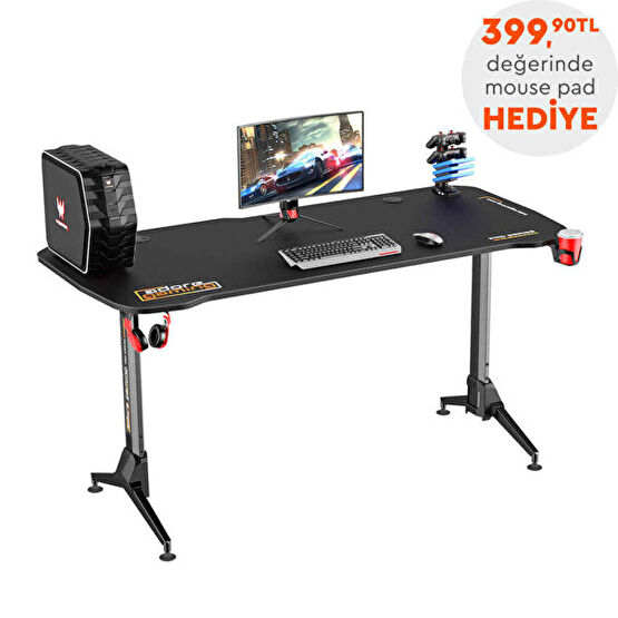 Adore Agt-167-Qq-1 Gaming Karbon Çelik Gövde 160x70-75-80x75 CM Siyah Oyuncu Bilgisayar Masası+Mouse Pad Bilgisayar Masası Fiyatı