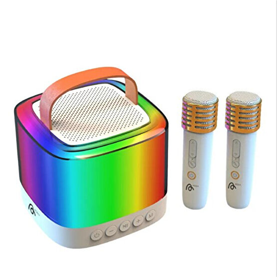 Aggiy Ag-S7 RGB Işık Kablosuz Mikrofonlu RGB Led Parti Işıklı Karaoke Bluetooth Hoparlör Bluetooth Hoparlör Fiyatı