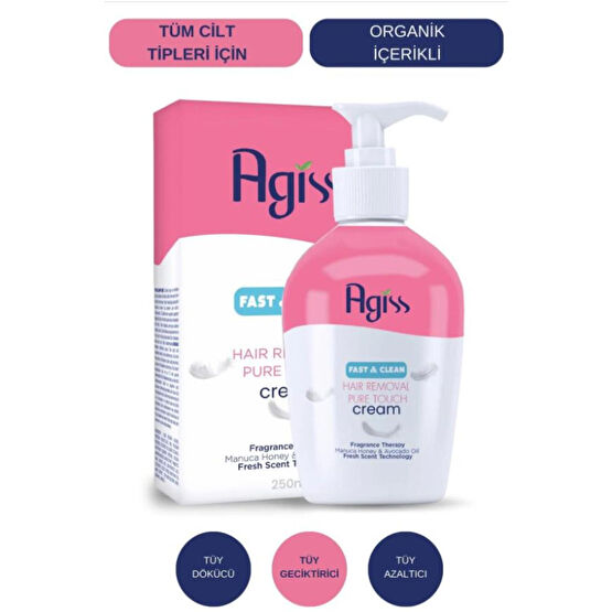 AGISS Tüy Dökücü Krem 250 ml (POMPALI) Tüy Dökücüler ve Azaltıcılar Fiyatı
