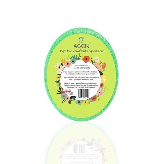 Agon Doğal El Yapımı Aloe Vera Özlü Sabunlu Vücut Duş Süngeri