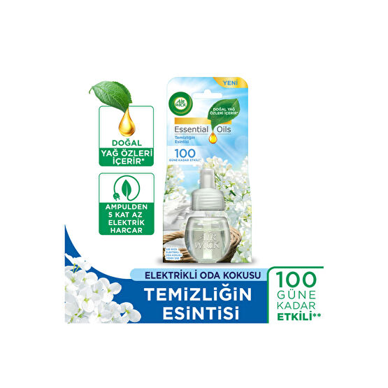 Air Wick Elektrikli Oda Kokusu Yedek Şişe Temizliğin Esintisi - Esansiyel Yağlar Içerir*