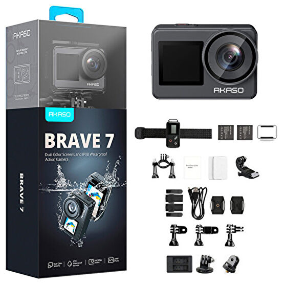 Akaso Brave 7 4K Aksiyon Kamera ve Aksesuar Seti (Akaso Türkiye Garantili) Aksiyon Kameralar Fiyatı