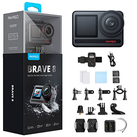 Akaso Brave 8 8K Aksiyon Kamera ve Aksesuar Seti (Akaso Türkiye Garantili) Aksiyon Kameralar Fiyatı
