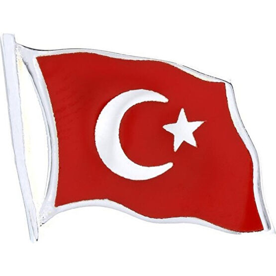 Akyüz Gümüş Dalgalı Türk Bayrağı Mineli Gümüş Rozet 023 Rozet Fiyatı