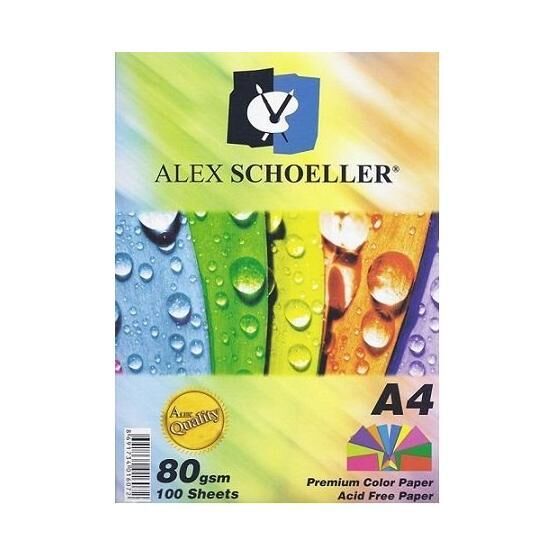 Alex Schoeller 100'lü 10 Renk 10'ar Adet Renkli Fotokopi Kağıdı