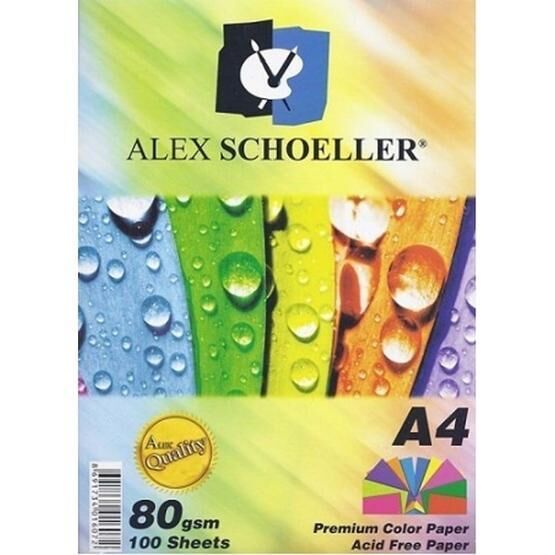 Alex Schoeller 100'lü 10 Renk 10'ar Adet Renkli Fotokopi Kağıdı