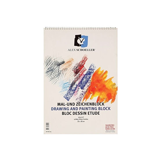 Alex Schoeller 165 gr Dokulu Resim Defteri 35x50 Cm 15 Sayfa Defter Fiyatı