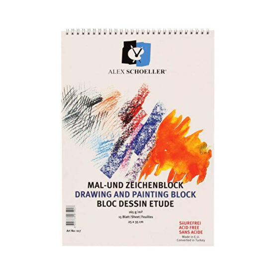 Alex Schoeller Resim Defteri 25x35 Spiralli 165 gr 15 Yaprak