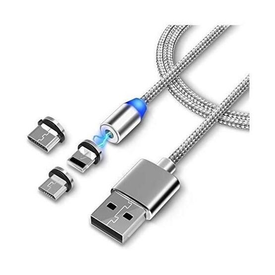 Alfais 4910 Mıknatıslı 3'ü 1 Arada Manyetik Data Kablo