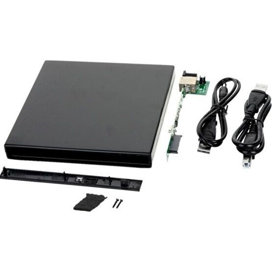 Alfais 5115 USB Sata 12.7mm DVD Rw Writer SSD External Harici Caddy Kutu - Siyah HDD Kutuları Fiyatı