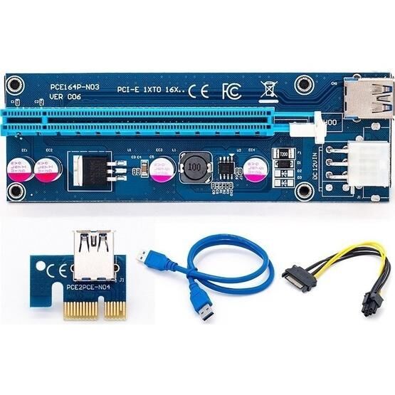 Alfais 5147 PCI Express 1X to 16X USB 3.0 Riser Yükseltici Uzatma Kartı