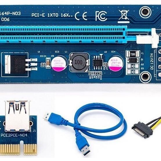 Alfais 5147 PCI Express 1X to 16X USB 3.0 Riser Yükseltici Uzatma Kartı
