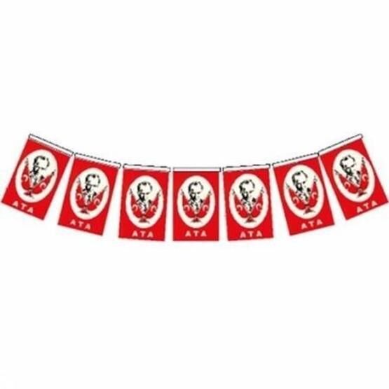 Alsancak 10x6 Cm İpli Şerit Atalı Kağıt Bayrak