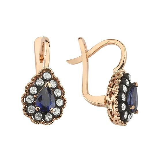 Altınbaş P426952 Pırlanta Safir Küpe