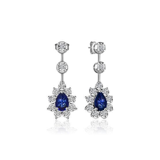 Altınbaş P426952 Pırlanta Safir Küpe