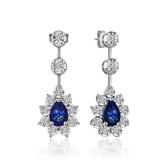 Altınbaş P426952 Pırlanta Safir Küpe