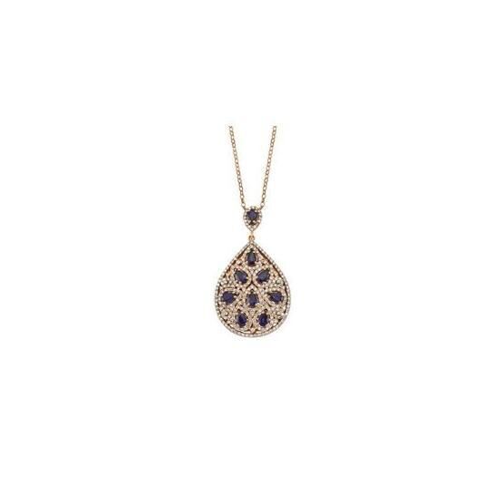Altınbaş PINS066 Elmas Safir Kolye
