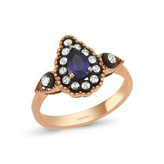 Altınbaş PINS130 Elmas Safir Yüzük