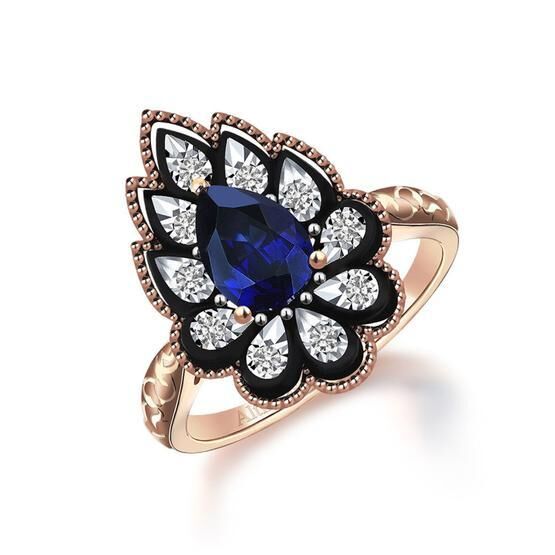 Altınbaş PINS130 Elmas Safir Yüzük