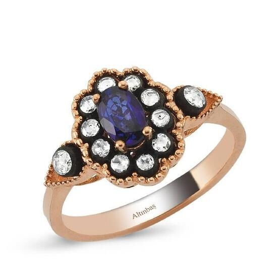Altınbaş PINS130 Elmas Safir Yüzük