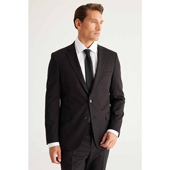 ALTINYILDIZ CLASSICS Erkek Siyah Slim Fit Dar Kesim Mono Yaka Takım Elbise 50-6 Drop Beden Erkek Takım Elbise Fiyatı