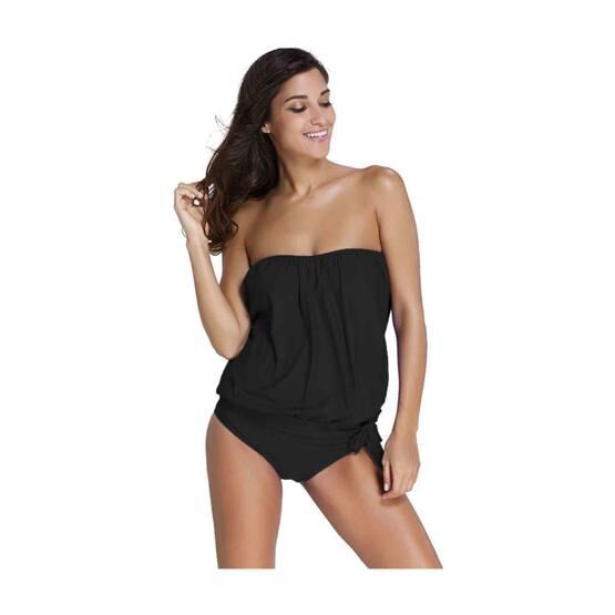 Angelsin MS41917 Siyah Tankini Kadın Bikini Takım