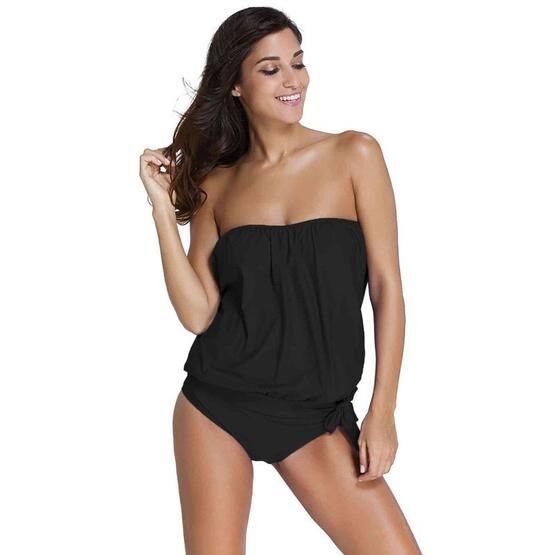 Angelsin MS41917 Siyah Tankini Kadın Bikini Takım