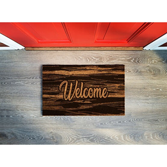 Antaç Kapı Önü Paspas Welcome Desenli - 40 x 60 cm - Açık Kahve Paspas Fiyatı