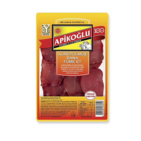 Apikoğlu Kurutulmuş Dana Füme Et 100 Gr Şarküteri Fiyatı