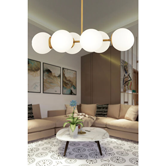 Apliqa Lema 6 Lı Eskitme Modern Yemek Masası Üstü Yatak odası Salon Avize Avize Fiyatı