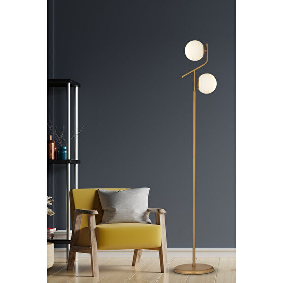 Apliqa Velar Eskitme Beyaz Camlı Modern Tasarım Metal Lambader