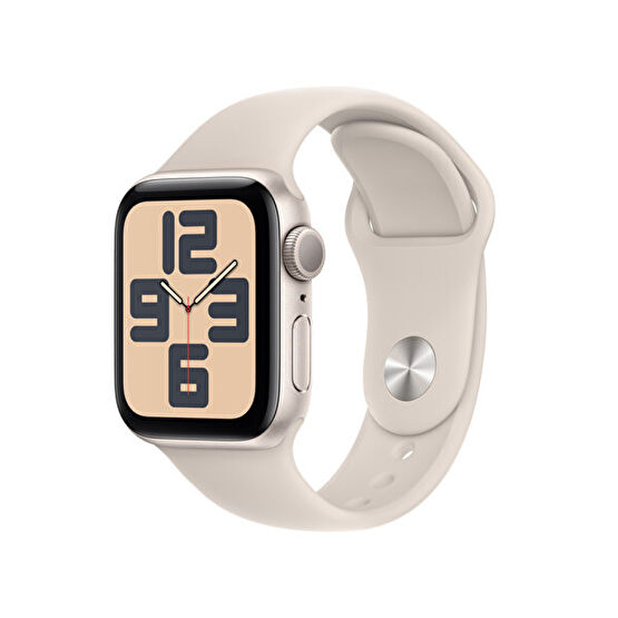 Apple Watch SE GPS 40mm Yıldız Işığı Alüminyum Kasa ve Yıldız Işığı Spor Kordon - S/M