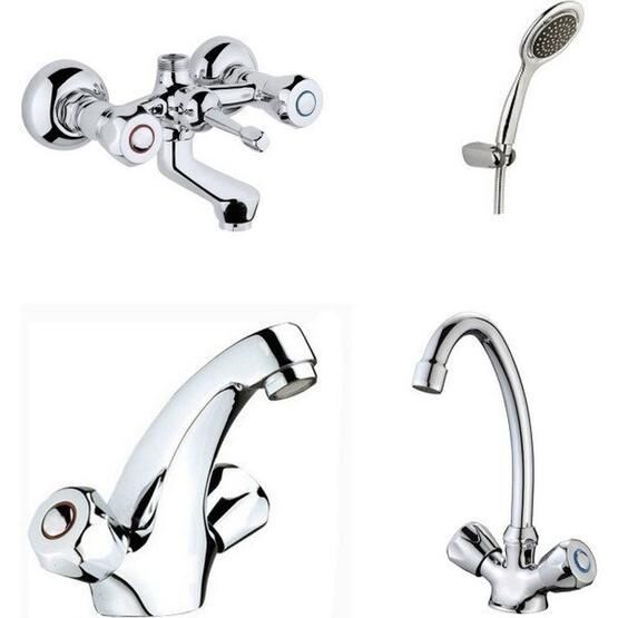Arçe Klasik Çevirmeli Banyo + Kuğu Evye + Kartal Lavabo Bataryası + Duş Takımı Banyo Bakım Aksesuarları Fiyatı