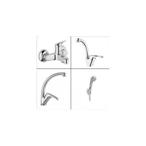 Arçe Klasik Çevirmeli Banyo + Kuğu Evye ve Lavabo Bataryası