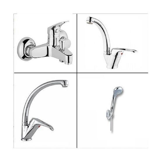 Arçe Klasik Çevirmeli Banyo + Kuğu Evye ve Lavabo Bataryası