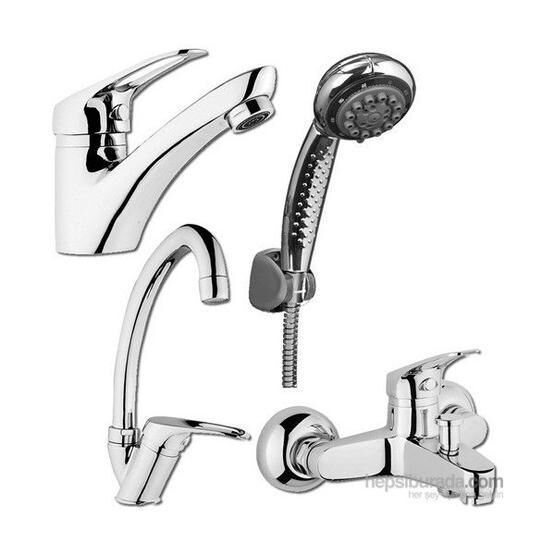 Arçe Klasik Çevirmeli Banyo + Kuğu Evye ve Lavabo Bataryası