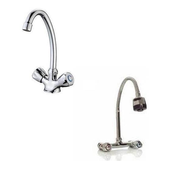Arçe Klasik Çevirmeli Banyo + Kuğu Evye Ve Spiralli Lavabo Bataryası