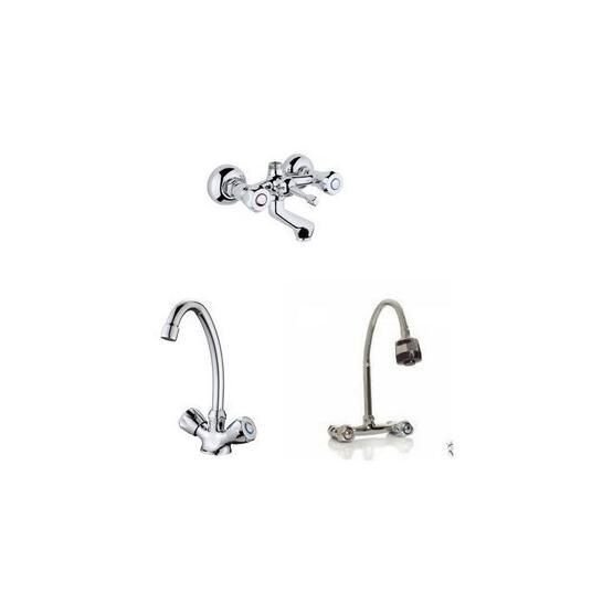 Arçe Klasik Çevirmeli Banyo + Kuğu Evye Ve Spiralli Lavabo Bataryası