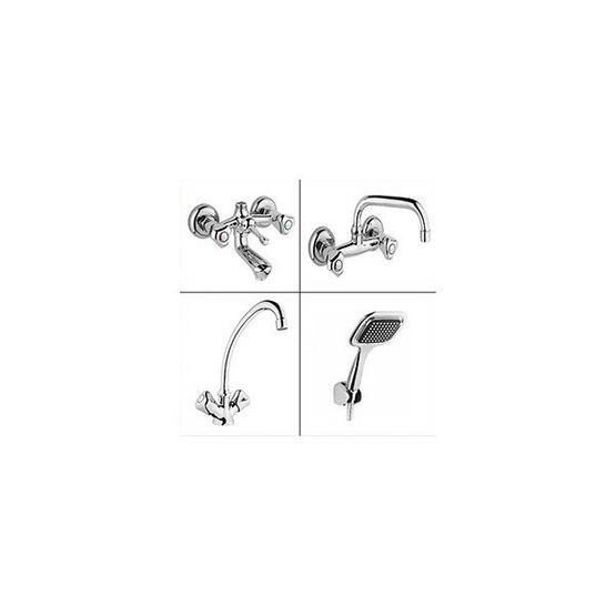 Arçe Klasik Çevirmeli Banyo + Lavabo + Mutfak Bataryası + Duş Takımı